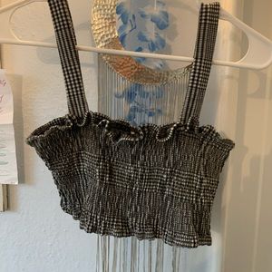 Free People gray plaid brami size small